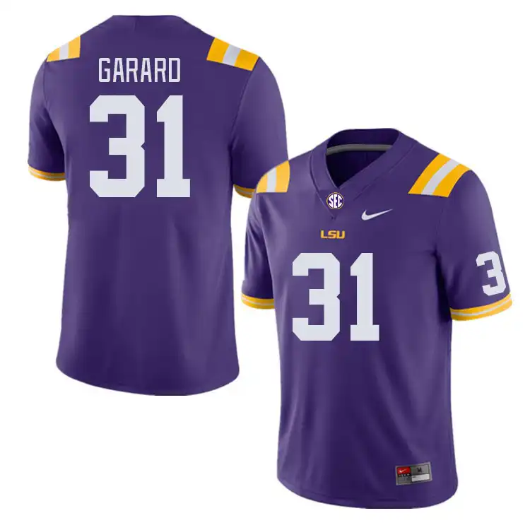 Men's LSU Tigers Everett Garard #31 Purple NCAA Football Jersey